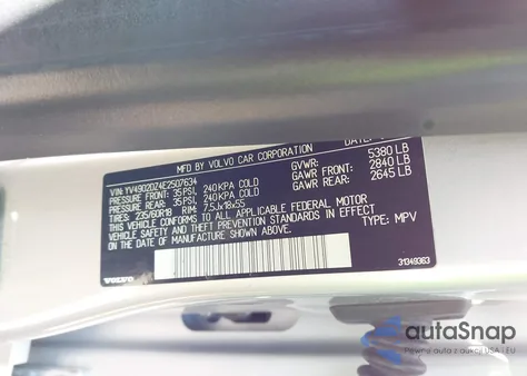 2014 Volvo Xc60 T6 Premier Plus from USA, damaged, VIN YV4902DZ4E2507634